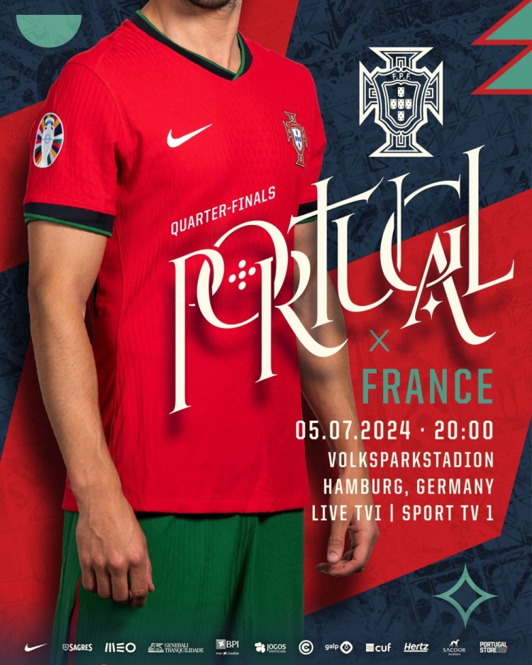 葡萄牙发布欧洲杯1/4决赛预热海报 