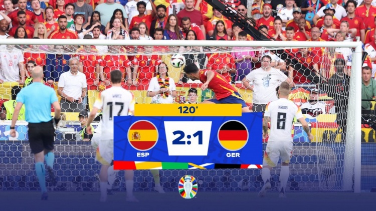 欧洲杯1/4决赛：德国遭西班牙绝杀，犯规数创新高 