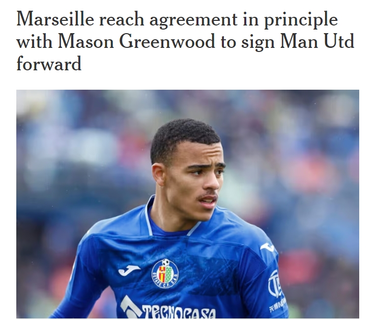 格林伍德已与马赛达成转会原则性协议 